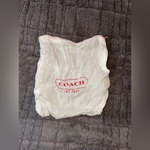 Coach Off White Dust Bag with Red Logo